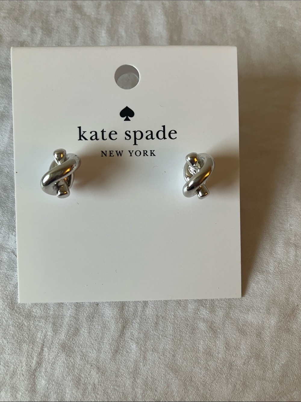 kate spade: Silver Tone “Sailor’s Knot” Stud Earrings - Picture 9 of 9